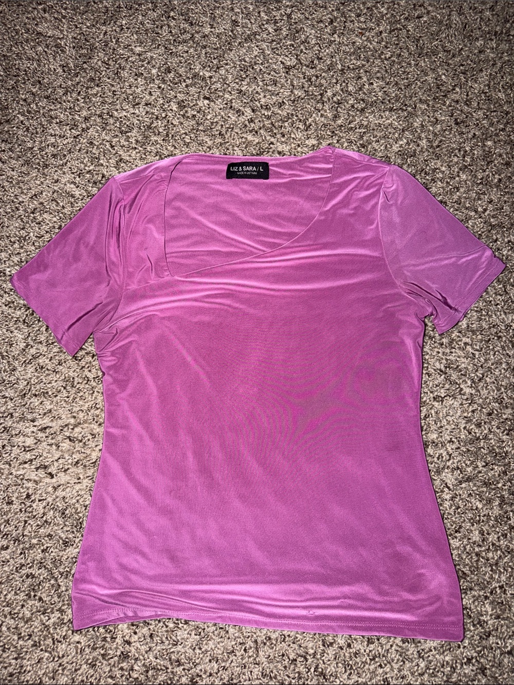Pink Short Sleeve Square Neck Top